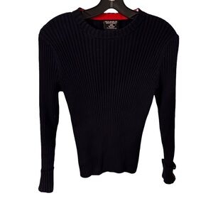 Ralph Lauren Jean Co. Women’s Navy Blue Ribbed Knit Sweater Crew Neck Sz M